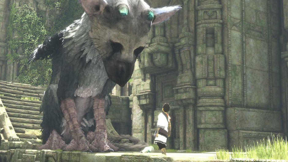 last guardian- trico looking at boy